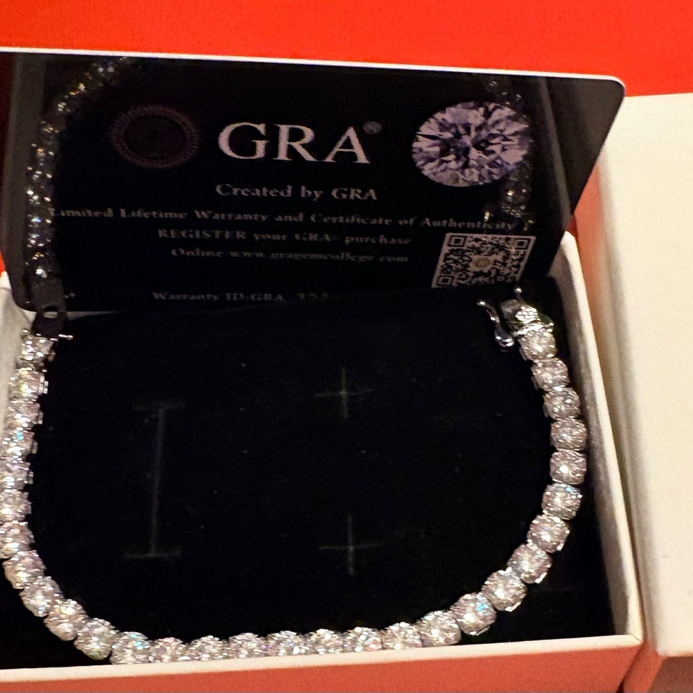 5MM Moissanite Tennis Bracelet D Color VVS1 7.48 inches GRA Card & Gift Box - Picture 5 of 8